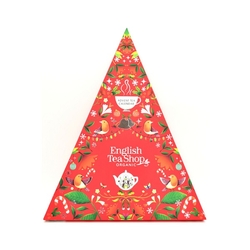 Adventní kalendář Trojúhelník červený English TeaShop 25 pyramidek